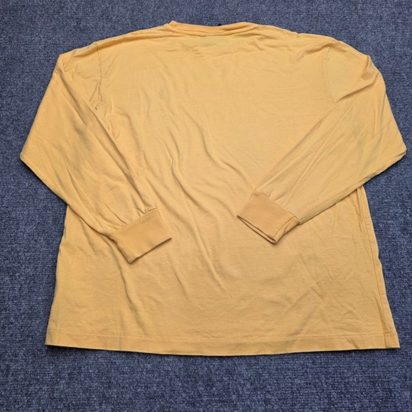 Polo Ralph Lauren Long Sleeve T-Shirt Mens Medium Yellow Cotton Embroidered Pony - Picture 5 of 5